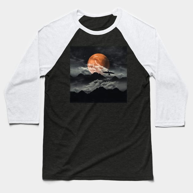 Mars above Mountains Baseball T-Shirt by DyrkWyst